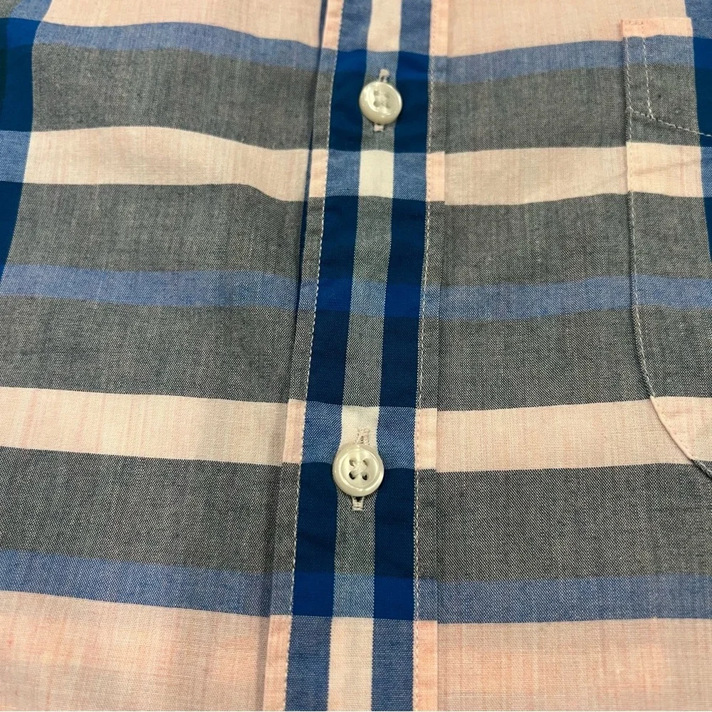 J.Crew Men’s Classic Fit Short-Sleeve Secret Wash Button‎ Up Shirt Pink Plaid